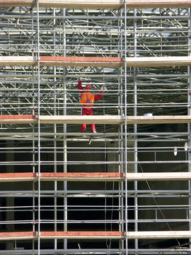 worker on scaffolding