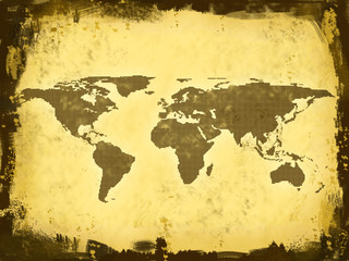 Fototapeta na wymiar world map, grunge