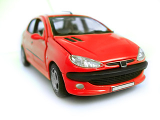Fototapeta na wymiar red car model - hatchback