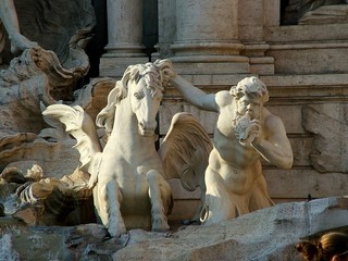 detail of trevi fountain