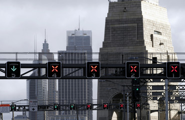 traffic lights on bridge