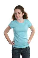 Fototapeta premium teen models blue shirt