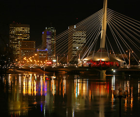 Fototapeta na wymiar kolory noc w Winnipeg