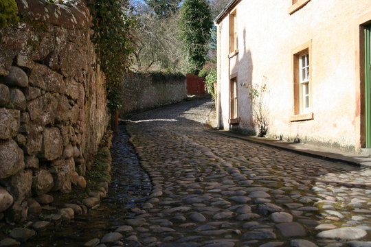 cobbled street, cromarty, scotland