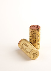 two wine corks