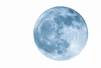 Papier Peint photo Pleine lune 2400mm blue full  moon, isolated