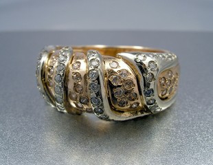 jewelry ring from gold with gems