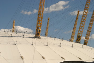 the yellow supports of the dome