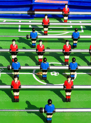 tabletop football with shadows