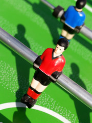 tabletop football with shadows