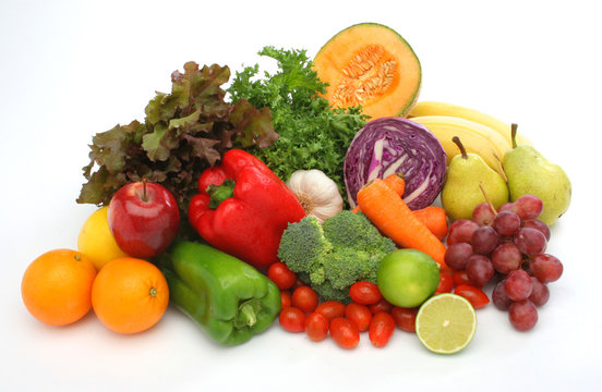 Fototapeta colorful fresh group of vegetables and fruits