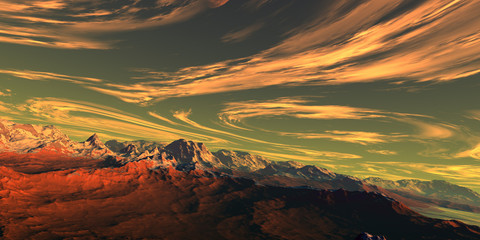 abstract red landscape