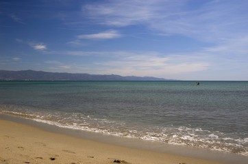Fototapeta na wymiar Plaża Poetto, Cagliari