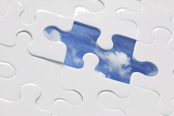 Fototapeta premium puzzle con cielo