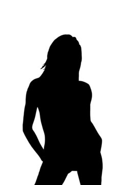 Silhouette Of Young Sexy Woman