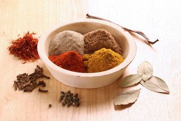 different spices
