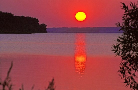 sunset in red
