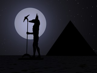 silhouette of anubis