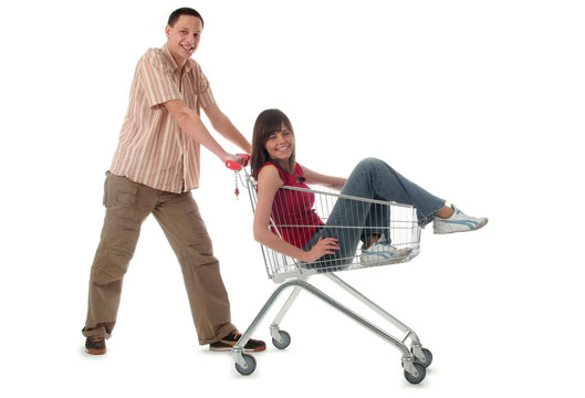 couple with shopping cart
