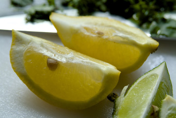 lemon and lime slices