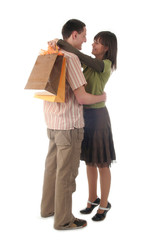 couple with shopping bags