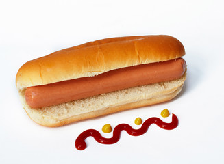 hot dog with ketchup
