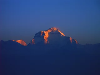 Foto op Plexiglas Dhaulagiri zonsopgang bij dhaulagiri