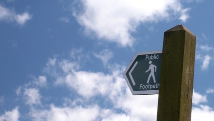public footpath sign post - 593243