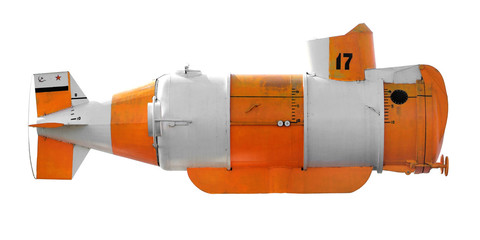 orange/white submarine