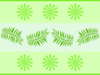 green leaves floral pattern