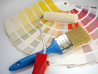 paint brush and paint roller