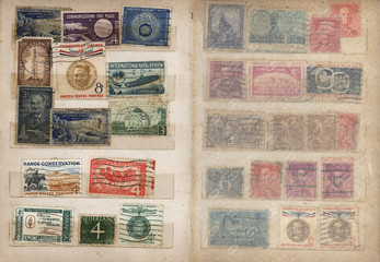 stamp album pages set