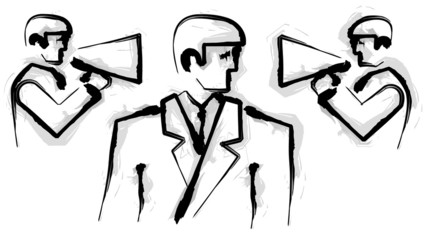 listening to two voices illustration