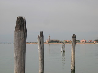 venise - la lagune, et une eglise
