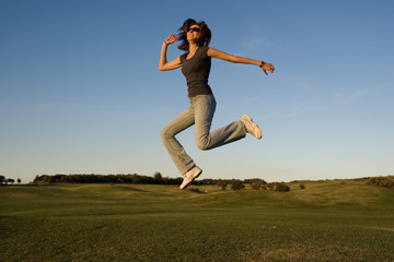 Fototapeta premium jumping woman