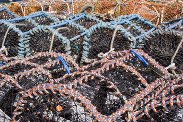 colorful lobster pots