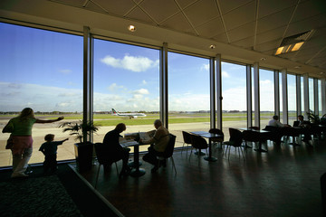 airport lounge with passengers