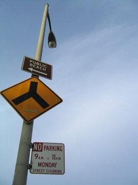 street sign - public beach