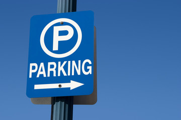 blue parking sign - obrazy, fototapety, plakaty