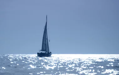 Foto op Plexiglas Zeilen zonsondergang zeilboot