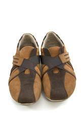 isolated modern brown sports shoes