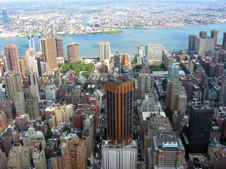 new york city skyline east from empire state bldg