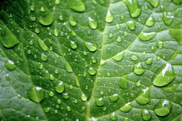 a green leaf with drops © xamad
