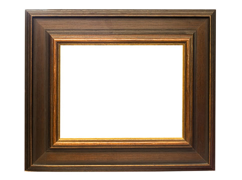 dark wooden picture frame w/ path