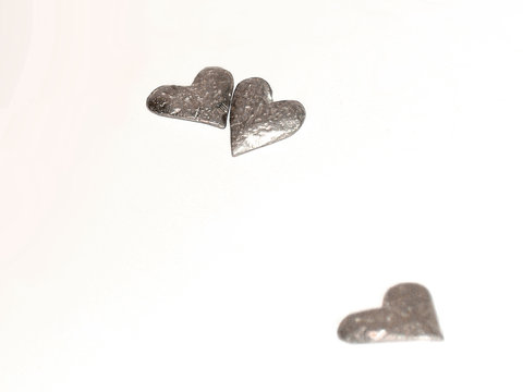 silver valentine hearts