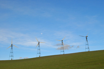 Fototapeta na wymiar modern windmills
