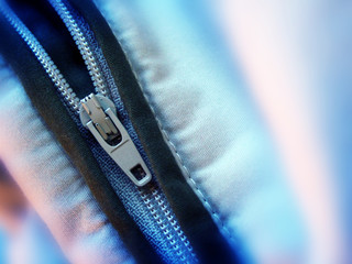 close up of zipper teeth