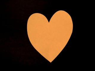 orange paper heart