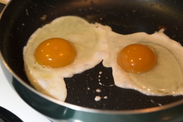 frying eggs