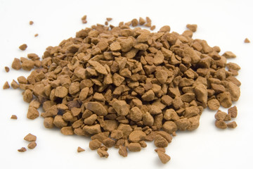 instant coffee granules in a pile.